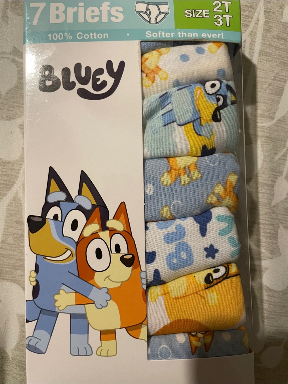 Kids Briefs 7-Pack - Blue and Yellow Designs (Size 2T-3T)